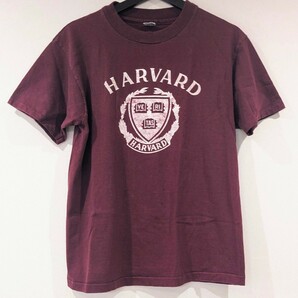 80s チャンピオン Tシャツ ハーバード HARVARD L トリコタグ USA製 ビンテージ Champion アメリカ カレッジT ワインレッド 半袖 *66