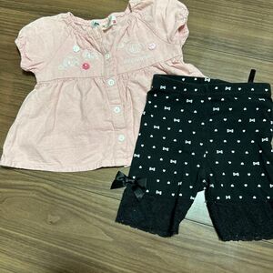 キッズ子ども女の子トップス半袖Tシャツ　90センチおまけ付き　アンパンマン 子供服 ベビー服