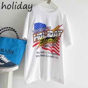 送料込 匿名配送 holiday ホリデー　LosAngeles USA Tシャツ　Mサイズ FLAG TEE 