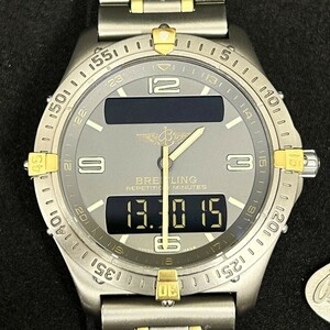 [ almost unused ] Breitling aero Space lipite-shon Mini-Z Digi-Ana titanium men's wristwatch operation goods 