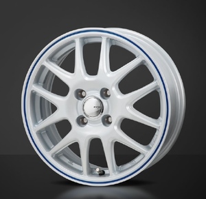 MONZA JAPAN JP-STYLE JEFA 12インチ 12x3.50B 4/100 +45 PW/BLUE パールホワイト/ブルーライン