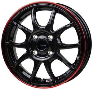 HOT STUFF G SPEED P-06 ホットスタッフ ジースピード P06 軽自動車 5.0J-16 +45 4H100 ブラック&レッドクリア