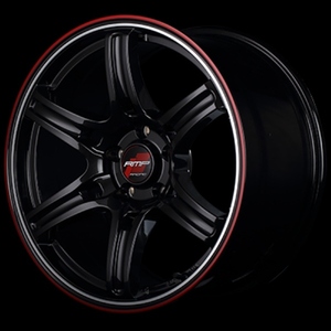 RMP Racing R60 18x7.5J 5/100 +50 BK クリスタルブラック/デュアルポリッシュ/レッド&クリア