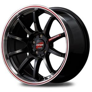 RMP RACING R10 18x8.5J 5/120 +45 CB クリスタルブラック/リムポリッシュ+レッド