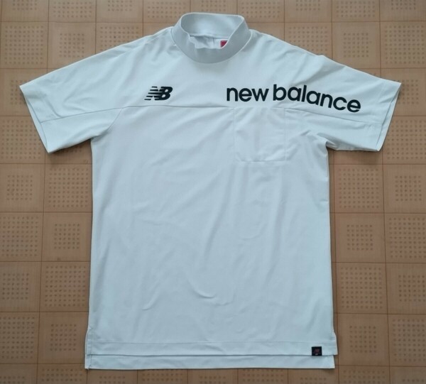 即決 New Balance GOLF メンズ半袖モックネックシャツ ホワイト 4サイズ Mサイズ相当 ニューバランス ゴルフ