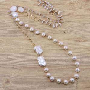 バーニーズニューヨーク 希少 パール ゴールドカラー ロング ネックレス ラスール La Soeur/24-567