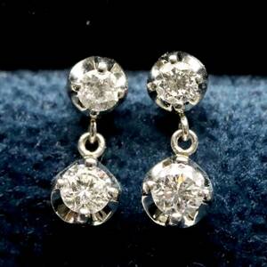  Vendome Aoyama earrings Pt950×Pt900 diamond 2 ream diamond swing platinum VENDOME AOYAMA /24-48