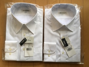 【未使用】D'URBAN ダーバン ワイシャツ・ドレスシャツ 長袖 42-84 白(綿60% ポリエステル40%) ２着セット (送料無料)