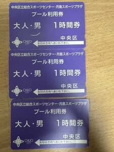 東京中央区総合、月島スポーツセンター　プール1時間3枚