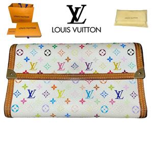 即日発送　LOUIS VUITTON 長財布 マルチカラー モノグラム ホワイト白