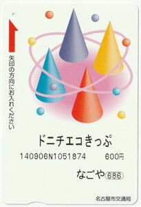 名古屋市交通局　ドニチエコきっぷ　平成26年9月6日利用　※使用済