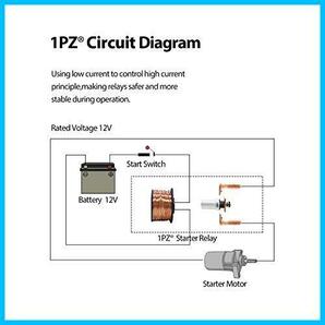 1PZ JFA-S01 スターター リレー 耐久性 ヤマハ TW200 E セロー 225 / 250 シグナス X SR Z マジェスティ 125 / 250 / S ビラーゴ 250 / 400の画像6
