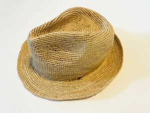 ラヴィングジャパン　ラフィア麦わら帽子 ラフィア100%帽子 日本製　折りたためる帽子