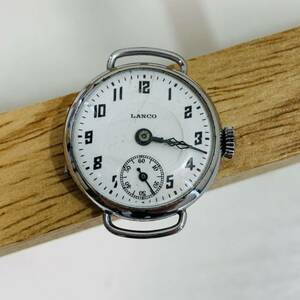 LANCO Ran ko Switzerland made wristwatch antique Vintage self-winding watch belt none operation verification lady's used 