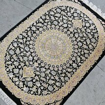 イラン製 SHIRAZI工房 ペルシャ絨毯 クム産 手織り シルク カーペット ラグ 絨毯 敷物 シーラーズィー_ギャベ タブリーズ_画像1