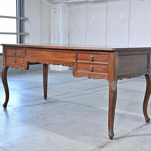  Italy made mahogany material desk desk .. in Ray drawer cat legs Classic Vintage antique style 