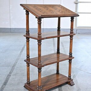  Britain antique open shelf oak material display rack stand for flower vase sculpture display shelf European retro _ England Italy cat legs 