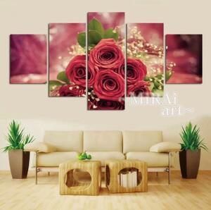 Art hand Auction Set of 5 paintings, art panels, interior decoration, stylish, wall hanging, Scandinavian, leaves, flowers, greenery, plants, natural, lightweight, Feng Shui, entrance, bedroom, room, living room, toilet, modern, 3, Artwork, Painting, others