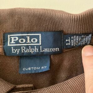 レア珍品 サイパン製 ポニー無し Polo ラルフローレン 半袖ポロシャツ サイズLL ブラウンの画像4