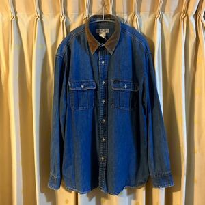 Lee WORK CLOTHES EDWN デニムシャツ 襟コーデュロイ サイズM 日本製