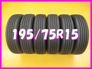 ◆送料無料 A3s◆　新車外し　195/75R15　109/107L LT　ブリヂストン　V-STEELRIBR202　夏６本　※2023年製