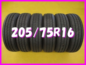 ★送料無料 B3s◆　新車外し　205/75R16　113/111L LT　ダンロップ　ENASAVE SPLT38A　夏6本　※2024年/日本製