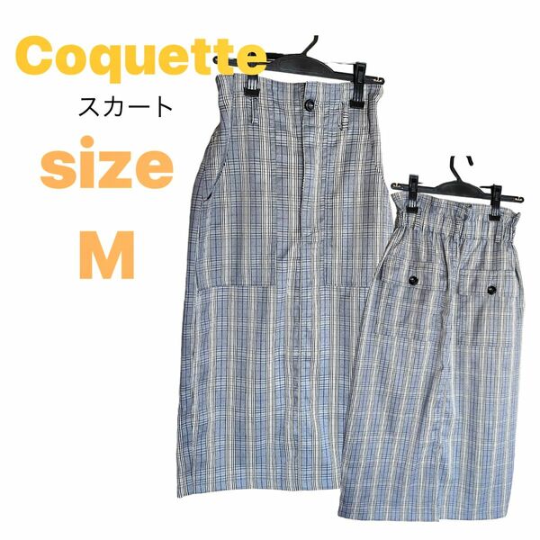 Coquette スカート　グレー　チェック　膝丈　タイトスカート