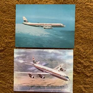 即決！昭和レトロ 当時物 絵葉書 絵はがき2枚★日本航空 DC8★ H3-014の画像1