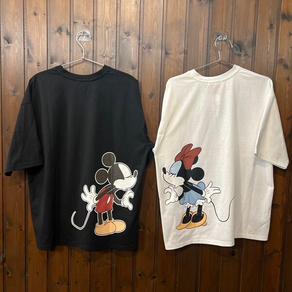 新品未使用 ペア ミッキー ミニー Tシャツ M L ユニセックス レディース ２枚セット カップルコーデ ペアルック 送料無料