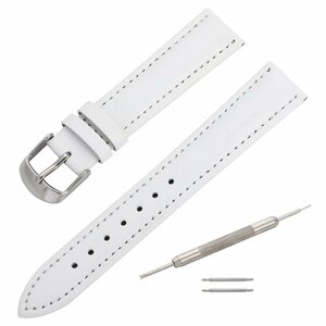  wristwatch belt white 12mm exchange tool & spring stick attaching cow leather men's lady's 