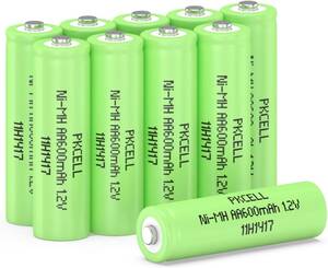 PKCELL 単3形10個 充電式ニッケル水素電池 ソーラー充電池