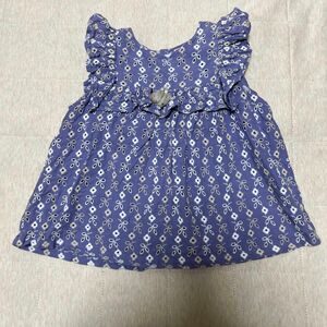 プティマイン 120cm 夏服　フリルトップス 女の子 チュニック　ブラウス キッズ 子供服