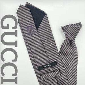  ultimate beautiful goods GUCCI Gucci necktie silk high class GG total pattern stripe 