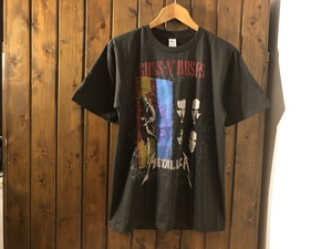 新品★ガンズアンドローゼズ & メタリカ　ビンテージスタイル　ツアーTシャツ【L】★へヴィメタル/ロックバンド/GUNS/METALLICA