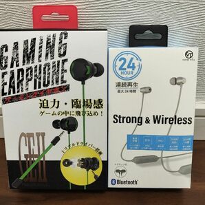 新品未使用2個セット ゲーミングイヤホン ＆スポーツ 防水ブルートゥースイヤホン（ワイヤレスイヤホン Bluetooth対応）