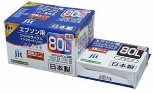 JITAE80L6P1 / JIT / インク　純正カートリッジ再生品　セットで5727円のお品　全6色7本増量タイプ　インク残量表示対応　日本製　エプソン