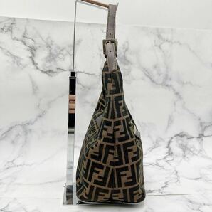 ●【売り切り】FENDI フェンディ ズッカ柄 マンマバケット バケツ型 キャンバス×レザー ハンドバッグ レディース 保存袋付属の画像3