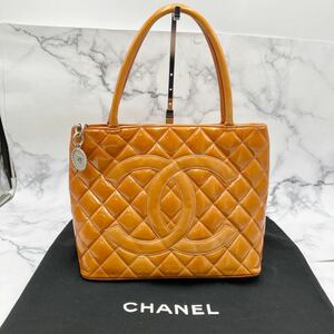 ◆【売り切り】CHANEL シャネル 復刻トート ココマーク エナメル オレンジ シール付き ハンドバッグ トートバッグ レディース 