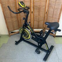 $【売り切り】ALINCO アルインコ SPIN BIKE スピンバイク BK1518Y イエロー フィットネスバイク 家庭用ルームバイク 健康器具 現状品_画像1