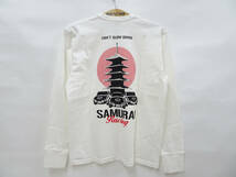 サムライジーンズ 長袖Tシャツ SMLT15-101 Samurai Jeans ロンT 五重塔＆国産旧車 オフ白 (M) 多少汚れ 50%オフ (半額) 送料無料 即決 新品_画像1