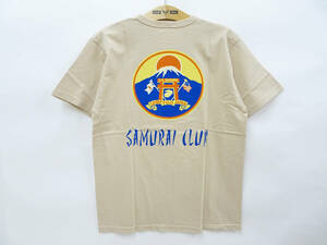 バズリクソンズ ミリタリー Tシャツ BUZZ RICKSON'S CAMP FUJI SAMURAI CLUB 半袖 BR78992 ベージュ (L) 多少汚れ 50%オフ(半額) 即決 新品