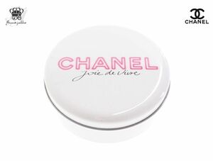 シャネル ノベルティ 丸缶 ジョワ ドゥ ヴィーヴル 小物入れ 金属製 ホワイト CHANEL【Used 開封品】