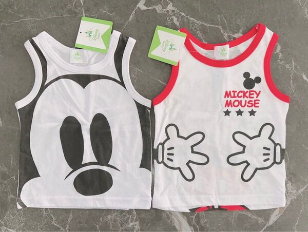 新品80cmDisneyミッキータンクトップ2枚セットまとめ売り