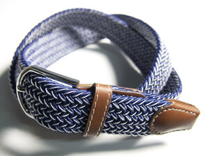 jbt-1-B-005 ストレッチ メッシュベルト belt ゴムベルト ネイビー ホワイト 紺 白 無地系 メンズ ビジネス