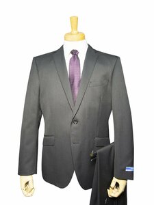 12107-31-AB5 秋冬 洗える スーツ 2ツボタン ノータック スリム ウール混 グレー チェック メンズ ビジネス