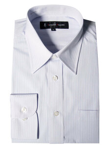 isd-503-3-Sサイズ 長袖 シャツ 簡単ケア レギュラーカラー ワイシャツ 薄紫ドビー パープル ストライプ メンズ ビジネス
