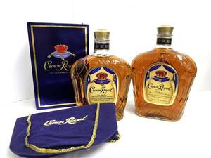 ♪2本おまとめ Crown Royal クラウン ローヤル ロイヤル カナディアン ウイスキー 750ml 1000ml 40％ 箱 巾着付きあり 未開栓 古酒♪ 