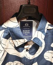 最高級※定価5万◆イタリア・ローマ発*ROBERT CAVANI/ロベルトカバーニ*豪華シルク・デザイン・シャツ・50/XLサイズ_画像6