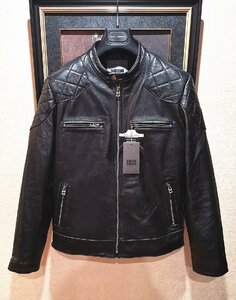 top class *EU made * Italy * milano departure *BOLINI*bla Klein designer highest grade cow leather use * Beckham favorite * leather jacket /48 size 