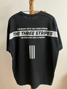 【送料無料】【レア】adidas アディダス Tシャツ 黒 ブラック スリーストライプス　Lサイズ　メンズ　